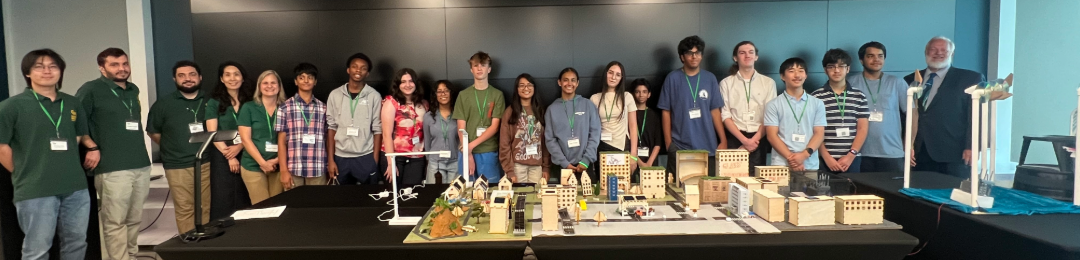 CEC Dean Ken Ball with staff and campers of GMU Exploring Renewable Energy Engineering Summer Camp. Photo by Bonnie Crews.
