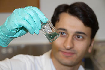 Volgenau student Aiyoub Abbaspour conducts research