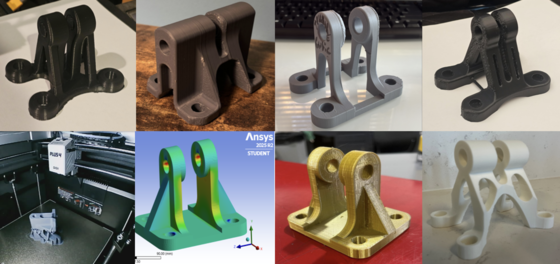 A collection of 3d printed brackets